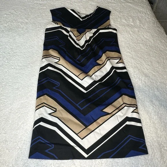 Michael Kors Womens Blue black  White Sheath Office Party Dress‎ 4 - Picture 5 of 5